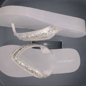 Y2K Gray sequins platform sandals